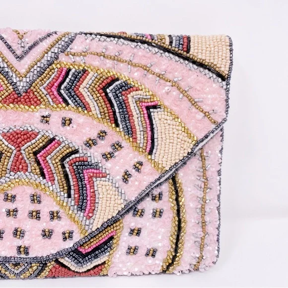 Sequins Crossbody/Clutch Pink|White - Picture 2 of 8